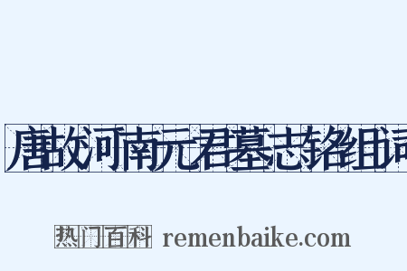 唐故河南元君墓志铭组词是什么意思的图片